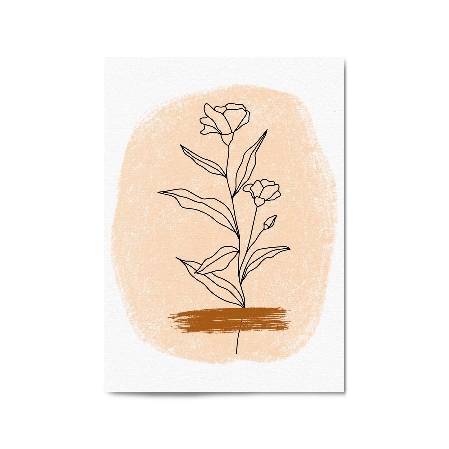 Minimal Floral Abstract Flower Drawing Wall Art #1 - The Affordable Art Company