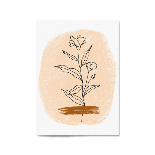 Minimal Floral Abstract Flower Drawing Wall Art #1 - The Affordable Art Company