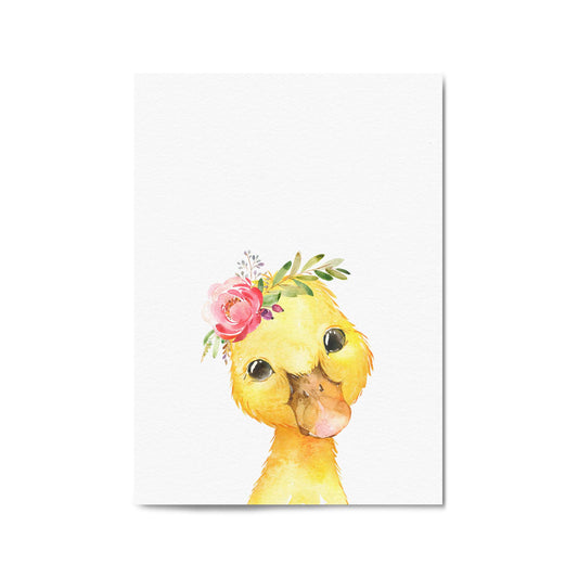 Cute Baby Duck Nursery Animal Gift Wall Art - The Affordable Art Company