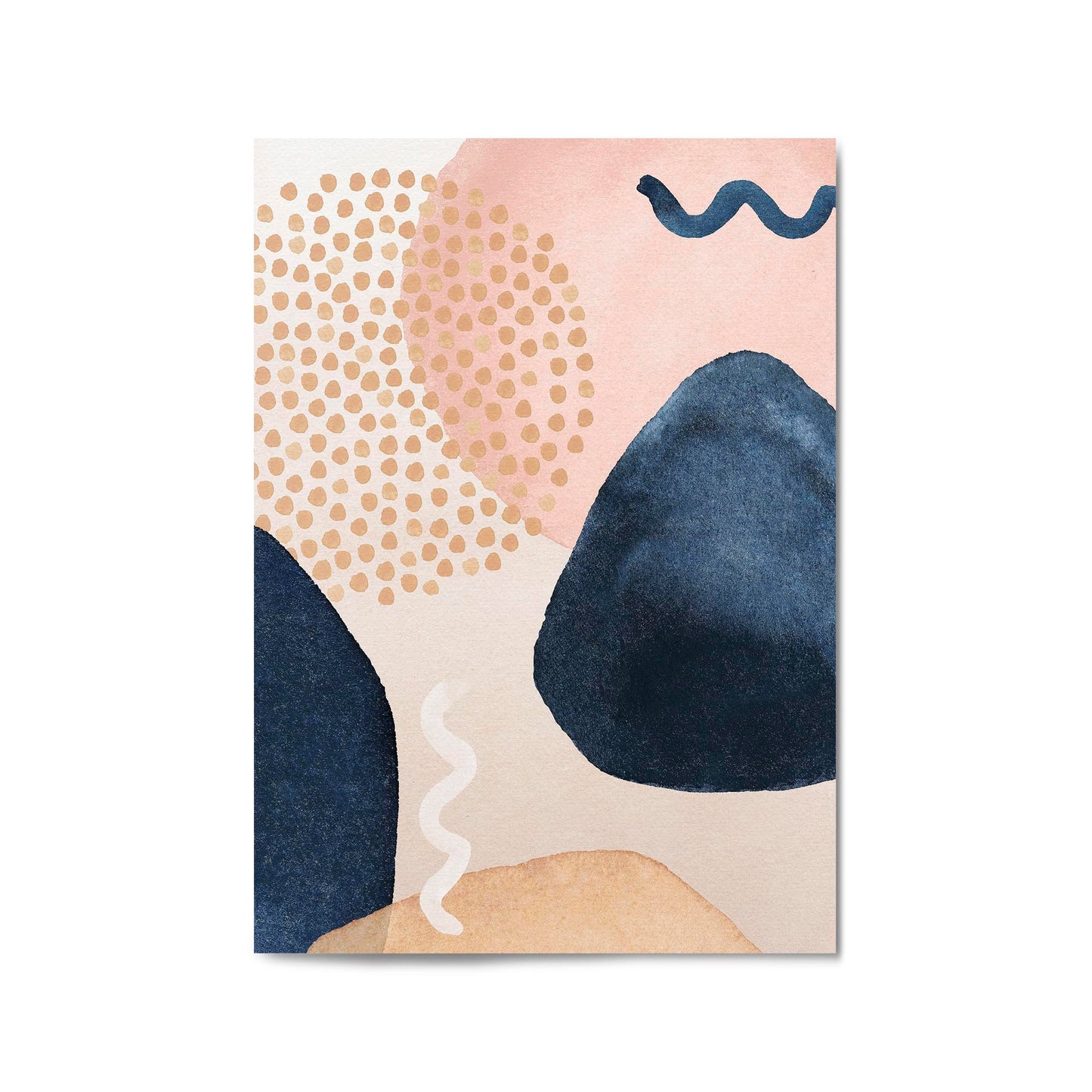 Abstract Modern Watercolour Shapes Painting Wall Art #8 - The Affordable Art Company