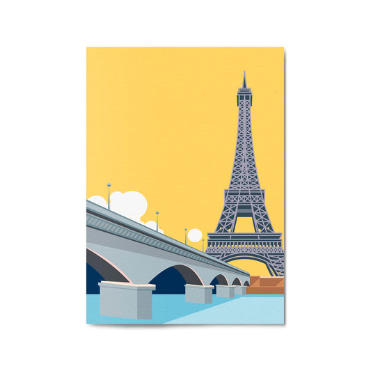 Retro Eiffel Tower Paris Travel Vintage Wall Art - The Affordable Art Company