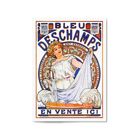 Bleu Deschamps French Vintage Advert Wall Art - The Affordable Art Company