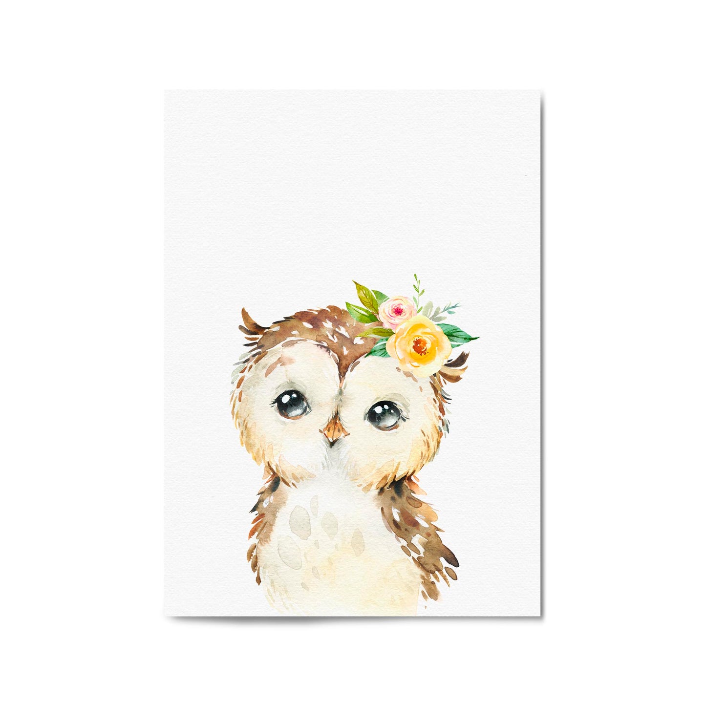 Cute Baby Owl Nursery Animal Gift Wall Art - The Affordable Art Company