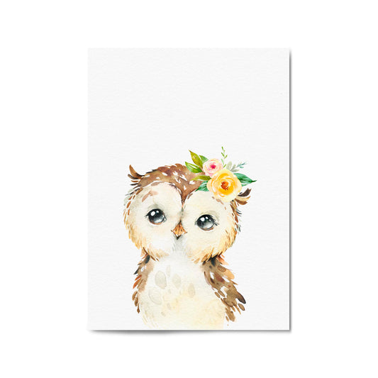 Cute Baby Owl Nursery Animal Gift Wall Art - The Affordable Art Company