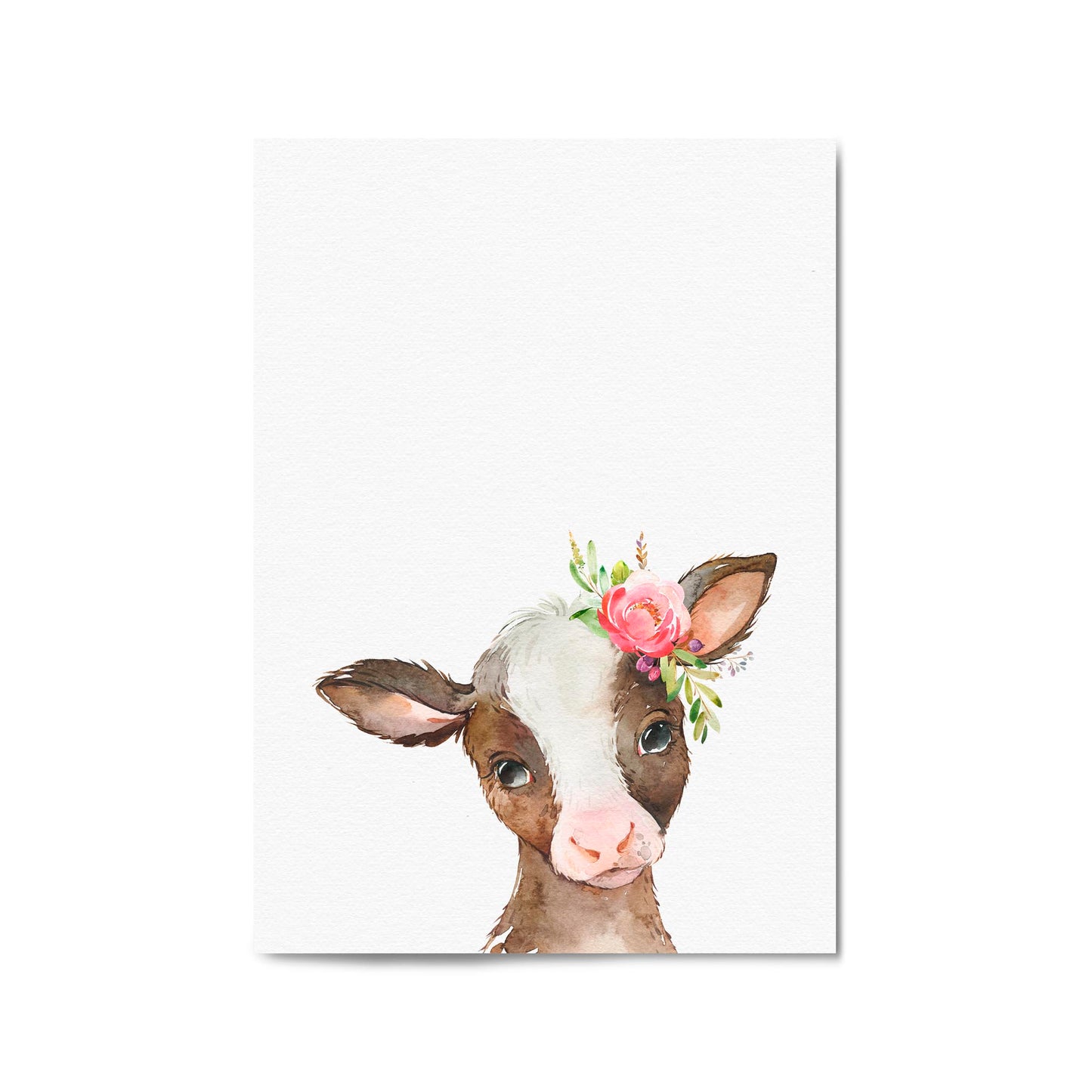 Cute Baby Cow Nursery Animal Gift Wall Art #2 - The Affordable Art Company