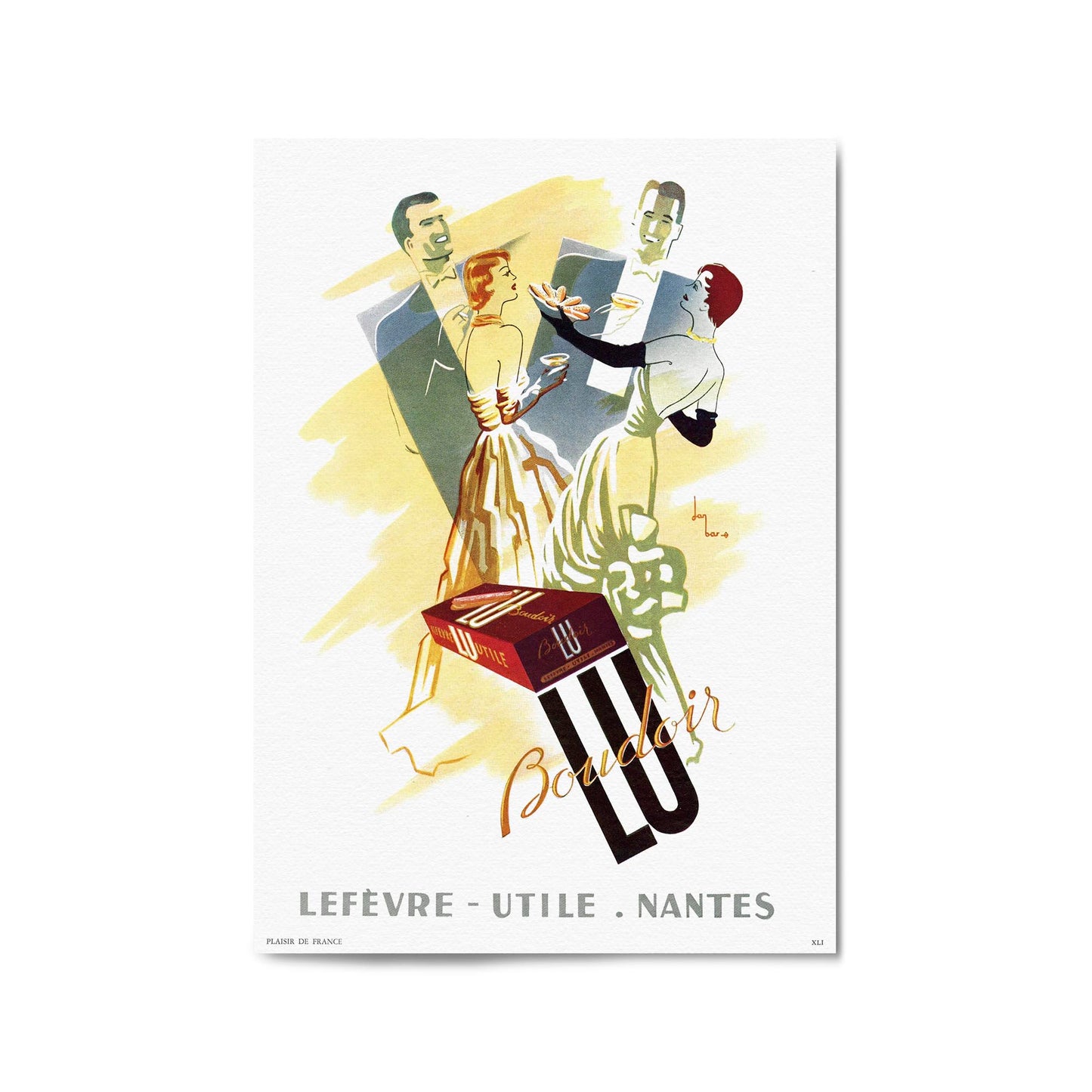 Boudoir Lu Biscuit Vintage Advert Wall Art - The Affordable Art Company