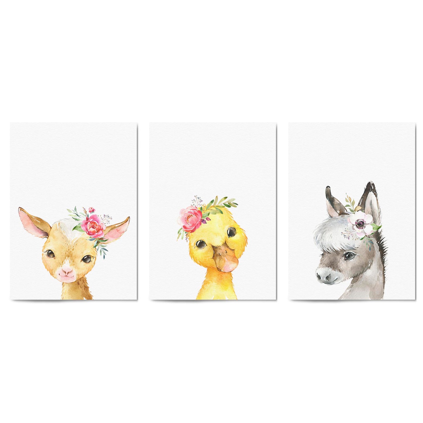 Set of Cute Baby Farm Animals Nursery Wall Art #2 - The Affordable Art Company