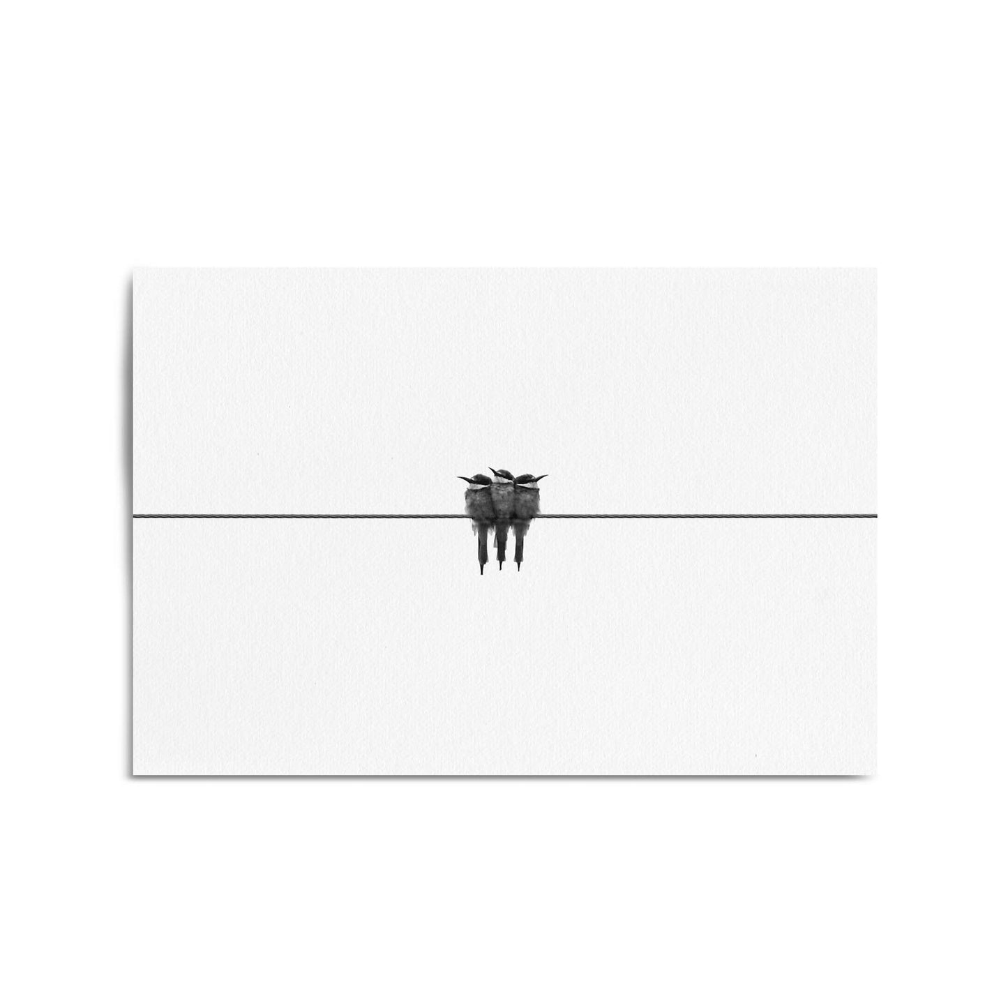 Abstract Bird on Wire Minimal Drawing Wall Art - The Affordable Art Company