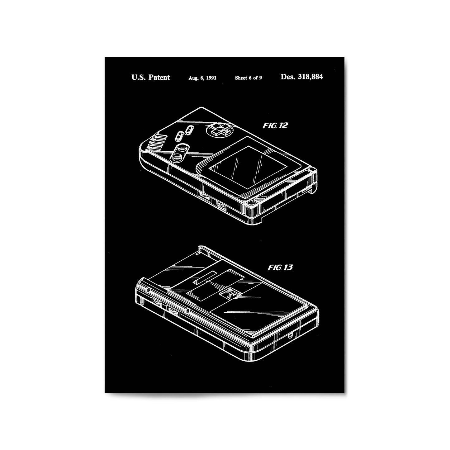 Vintage Game Boy Patent Gift Wall Art #1 - The Affordable Art Company