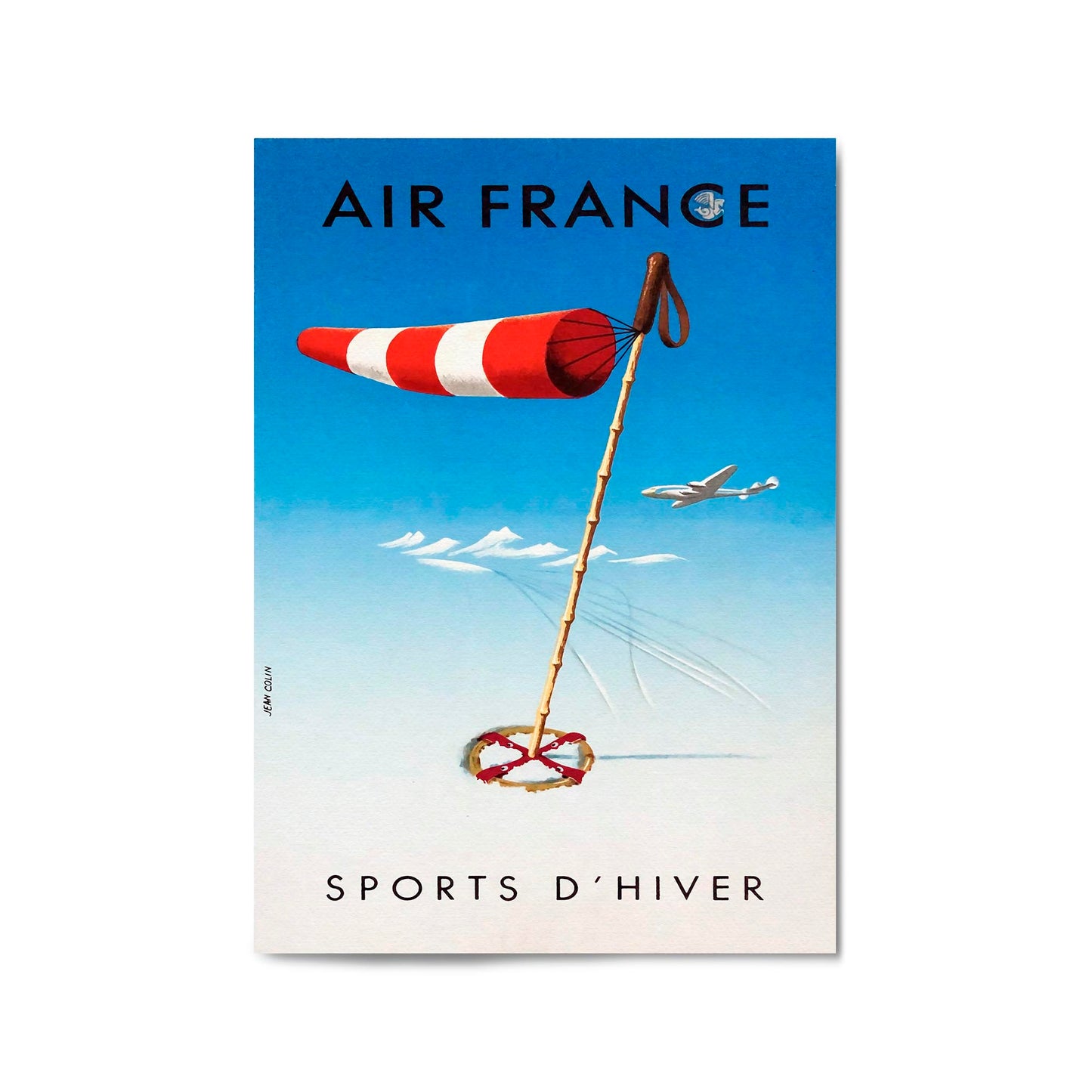 Winter Sports by Air France Vintage Travel Advert Wall Art - The Affordable Art Company