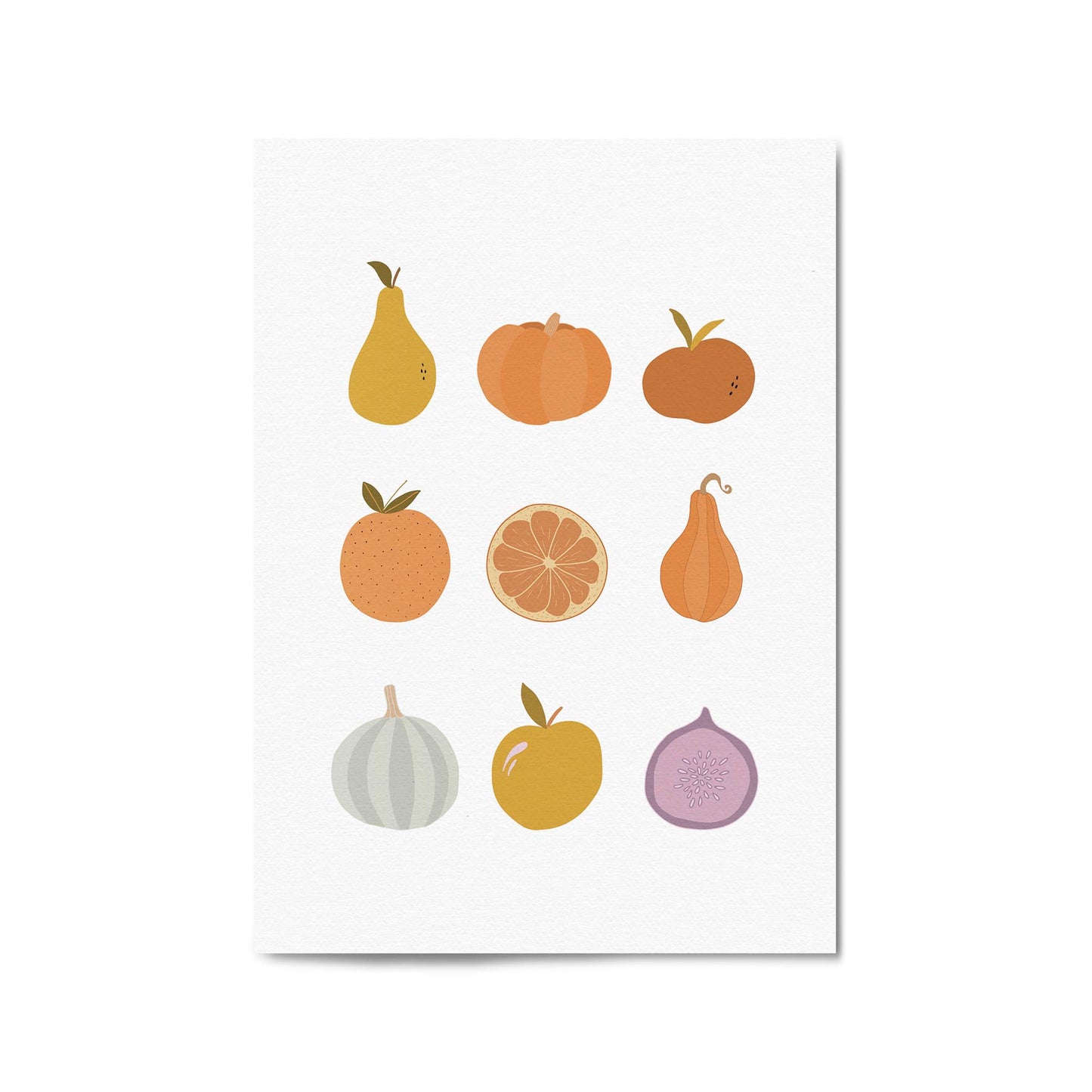 Minimal Fruit Collection Kitchen Food Wall Art - The Affordable Art Company