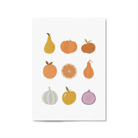 Minimal Fruit Collection Kitchen Food Wall Art - The Affordable Art Company