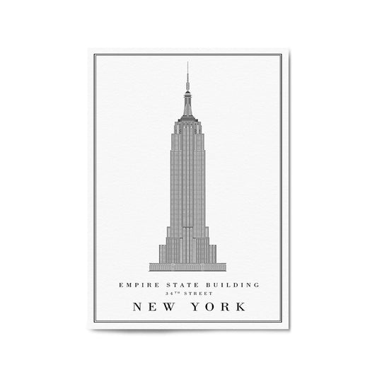 Empire State Building Minimal New York Wall Art - The Affordable Art Company