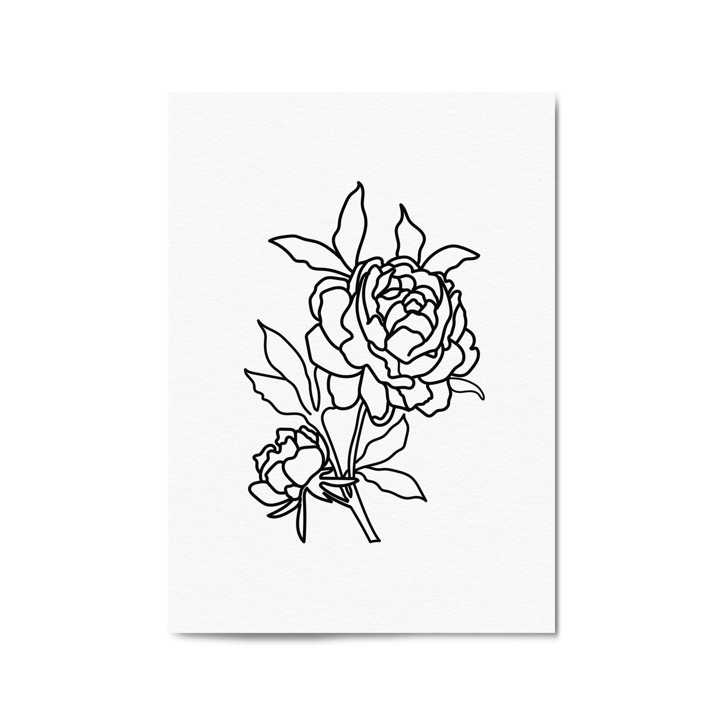 Rose Flower Line Drawing Minimal Kitchen Wall Art #3 - The Affordable Art Company
