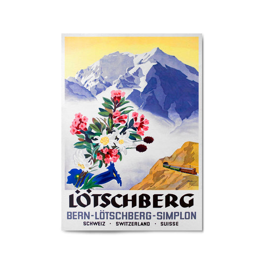 Lotschberg Switzerland Vintage Travel Advert Wall Art - The Affordable Art Company