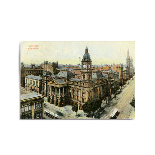 Town Hall, Melbourne Vintage Painting Wall Art #1 - The Affordable Art Company
