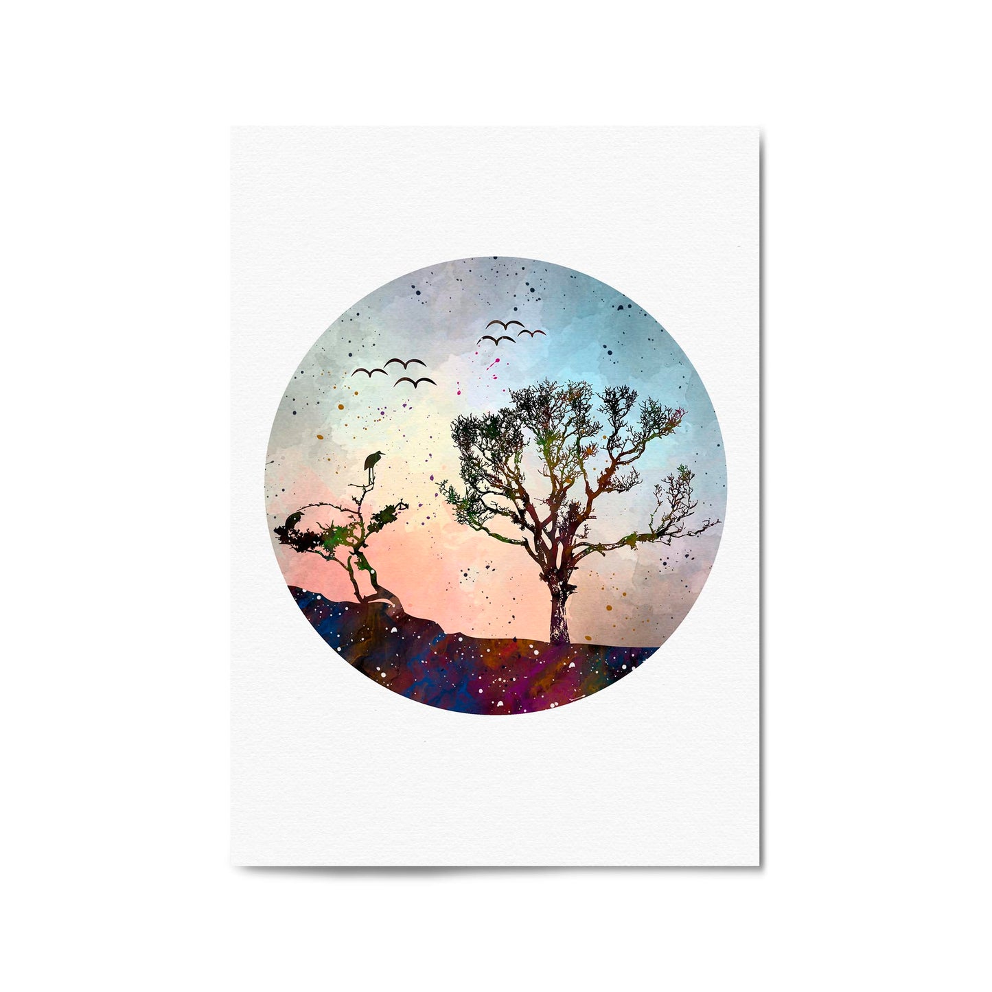 Scandi Circle Landscape Kitchen Minimal Wall Art #3 - The Affordable Art Company