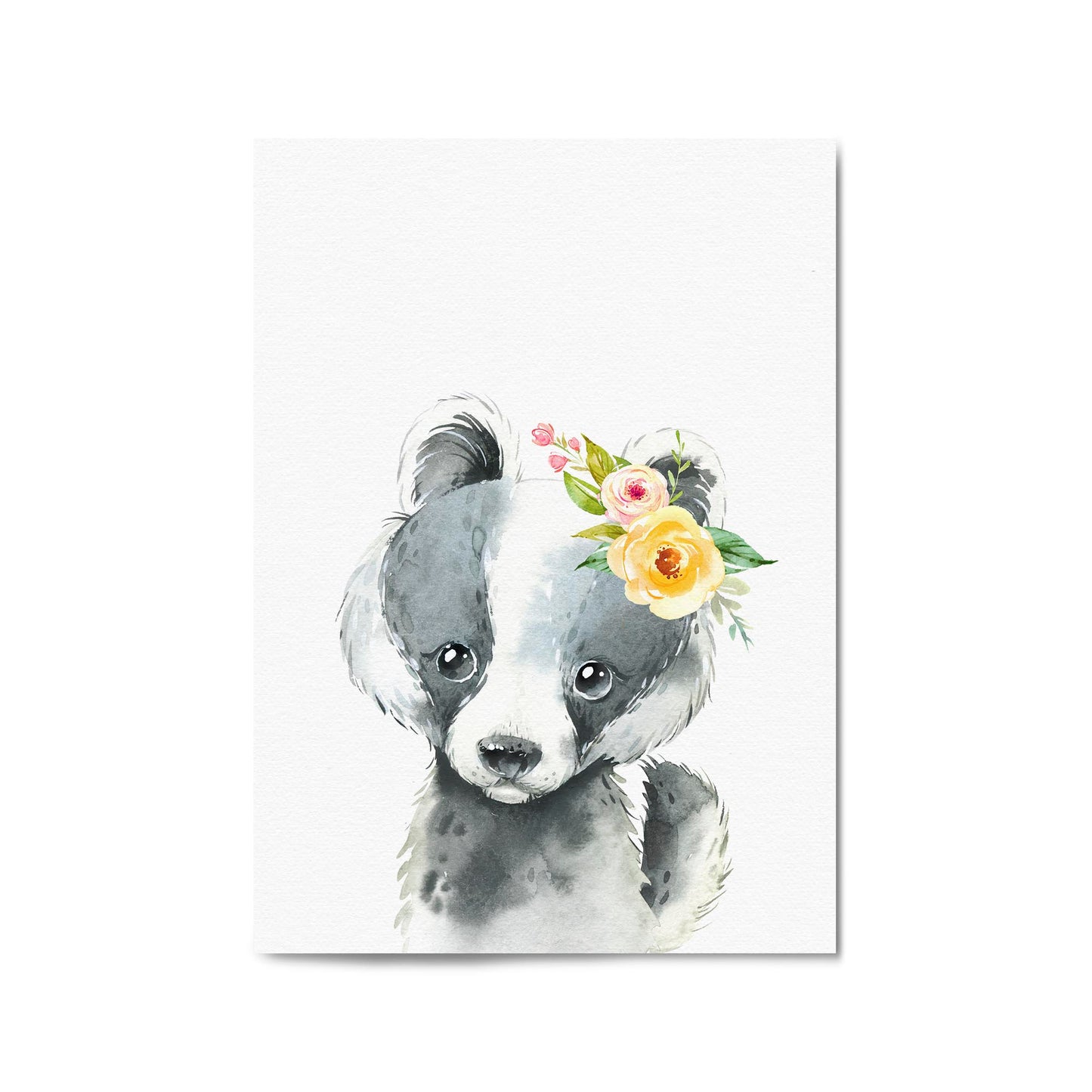 Cute Baby Badger Nursery Animal Gift Wall Art - The Affordable Art Company
