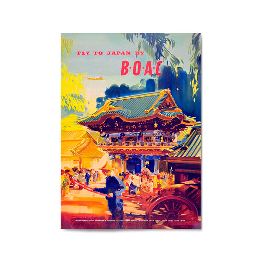 Fly to Japan Vintage Travel Japanese Wall Art - The Affordable Art Company