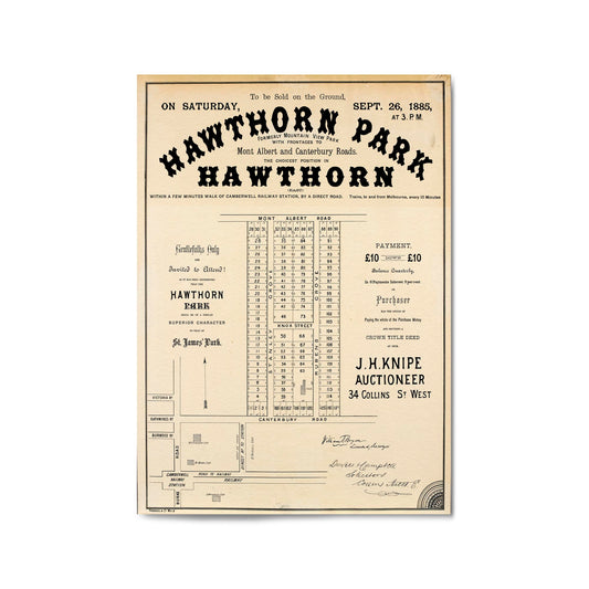 Hawthorn Melbourne Vintage Real Estate Advert Art #2 - The Affordable Art Company