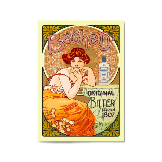 Bechers Bitter Vintage Cafe Style Kitchen Wall Art - The Affordable Art Company