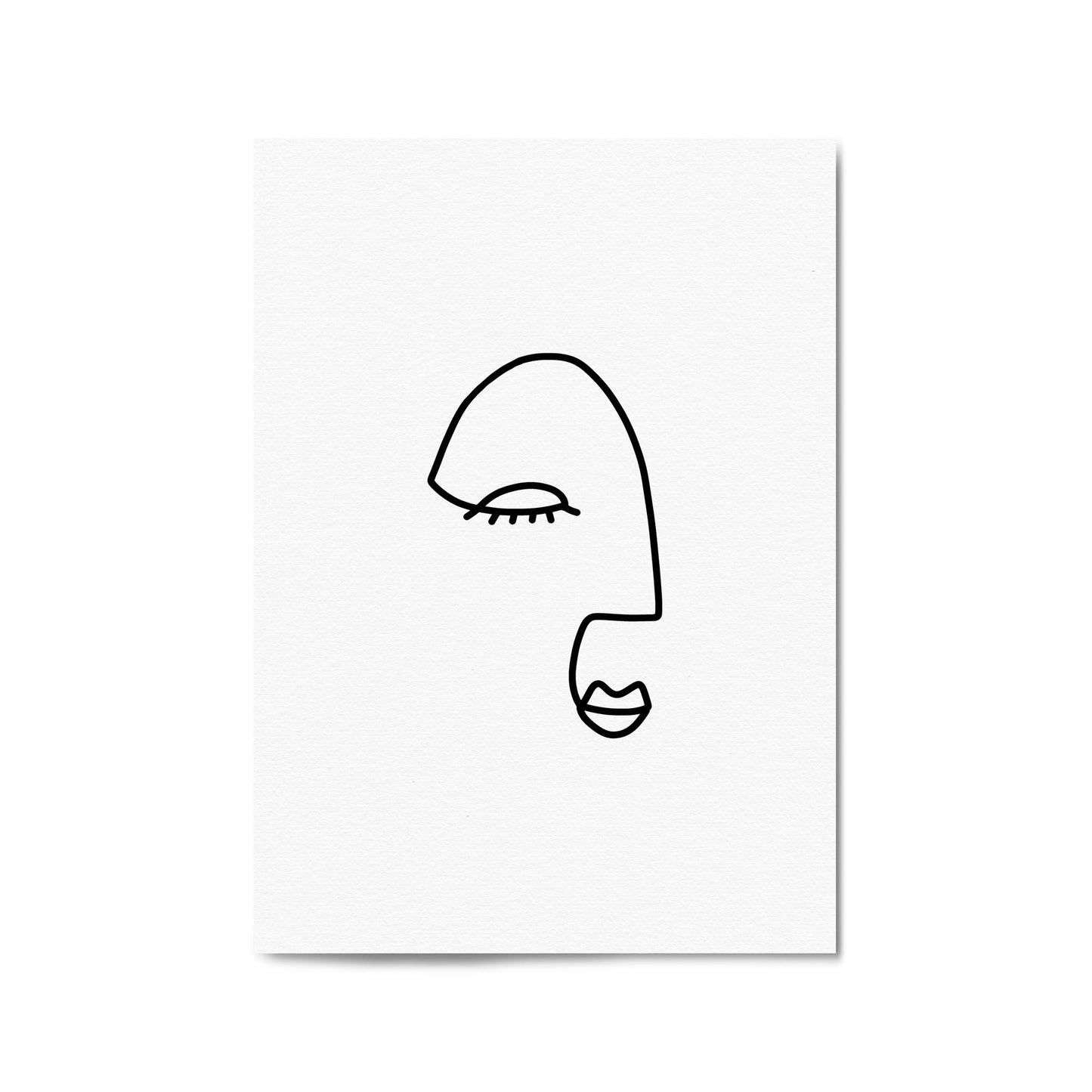 Minimal Abstract Line Face Modern Wall Art #8 - The Affordable Art Company