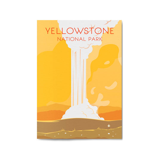 Retro Yellowstone USA Vintage Travel Wall Art - The Affordable Art Company