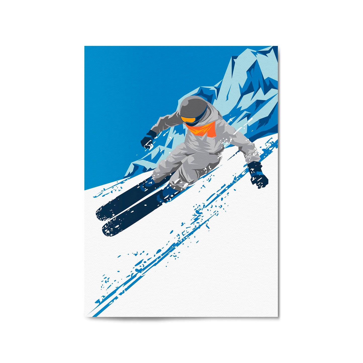 Retro Ski Winter Vintage Snow Cabin Wall Art #1 - The Affordable Art Company