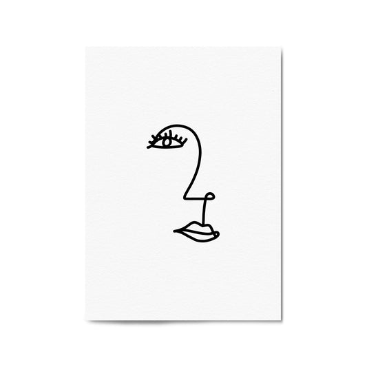 Minimal Abstract Line Face Modern Wall Art #5 - The Affordable Art Company