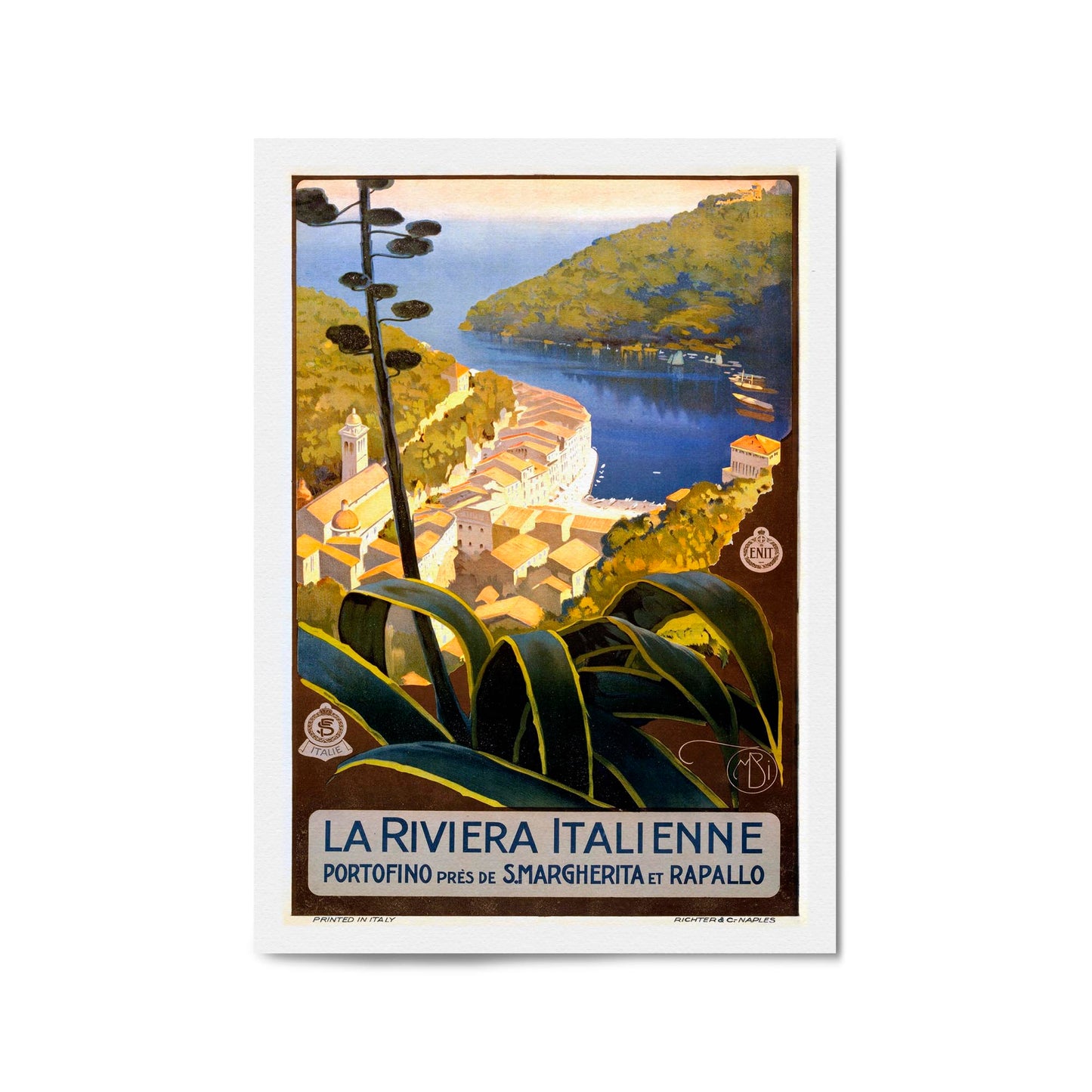 Italian Riviera Vintage Travel Advert Wall Art - The Affordable Art Company