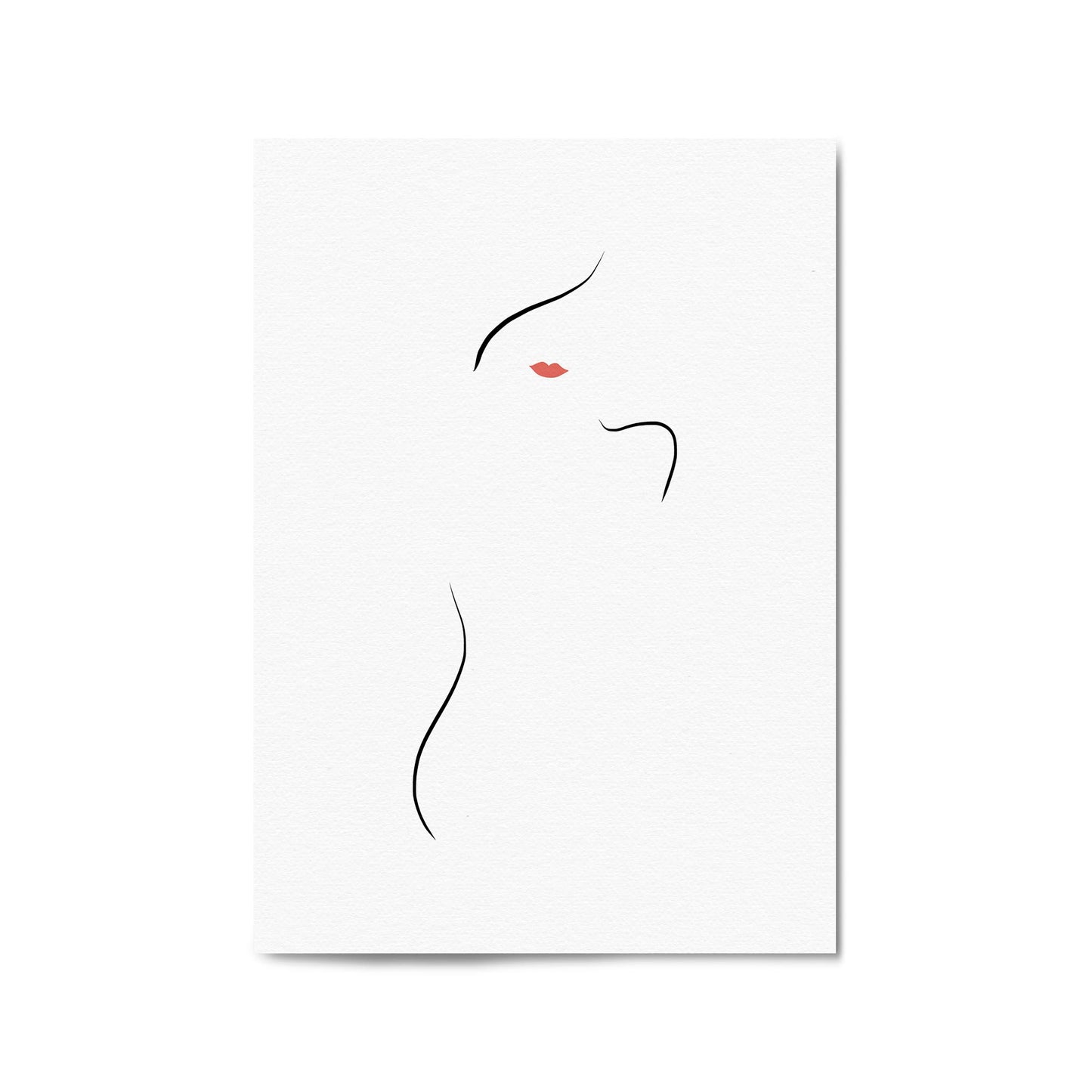 Female Body Nude Minimal Line Drawing Wall Art #2 - The Affordable Art Company