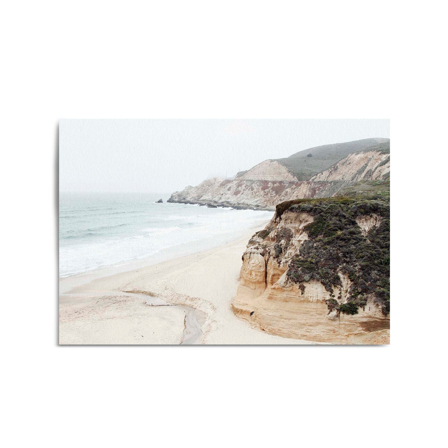 Bluff Beach Coastal Photograph Coast Wall Art - The Affordable Art Company