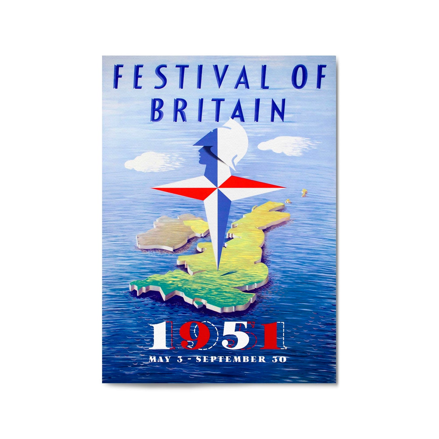 Festival of Britain Vintage Travel Advert Wall Art - The Affordable Art Company