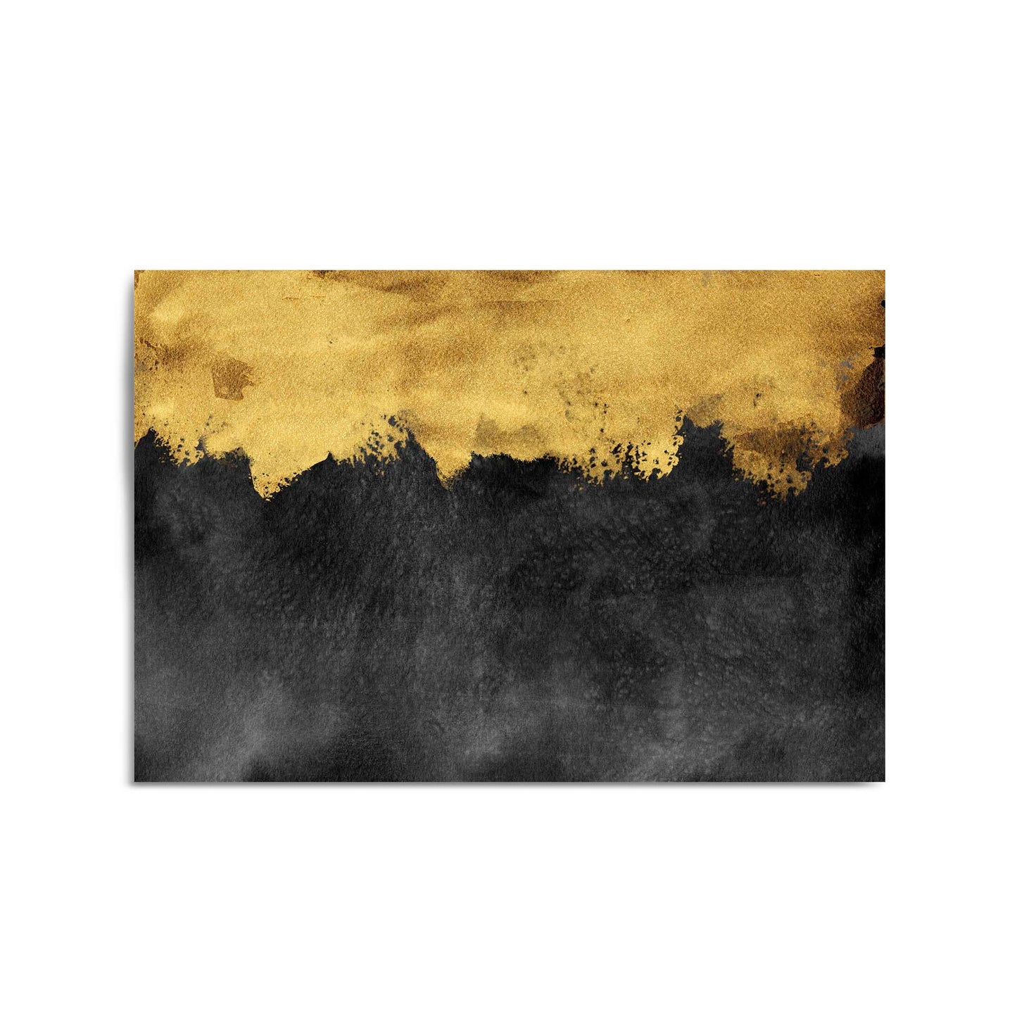 Black and Gold Abstract Painting Minimal Wall Art #3 - The Affordable Art Company