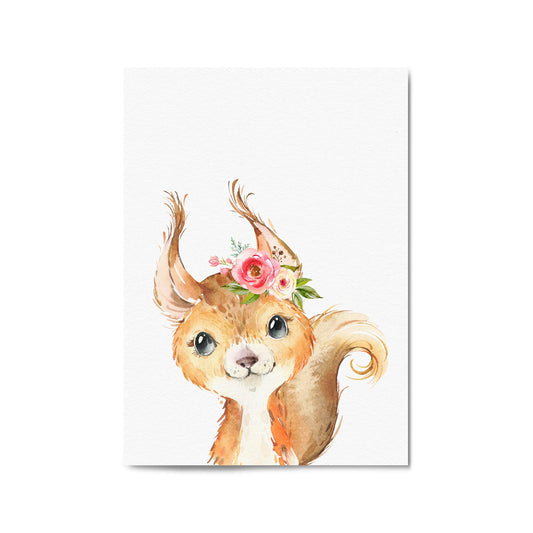 Cute Baby Squirrel Nursery Animal Gift Wall Art - The Affordable Art Company