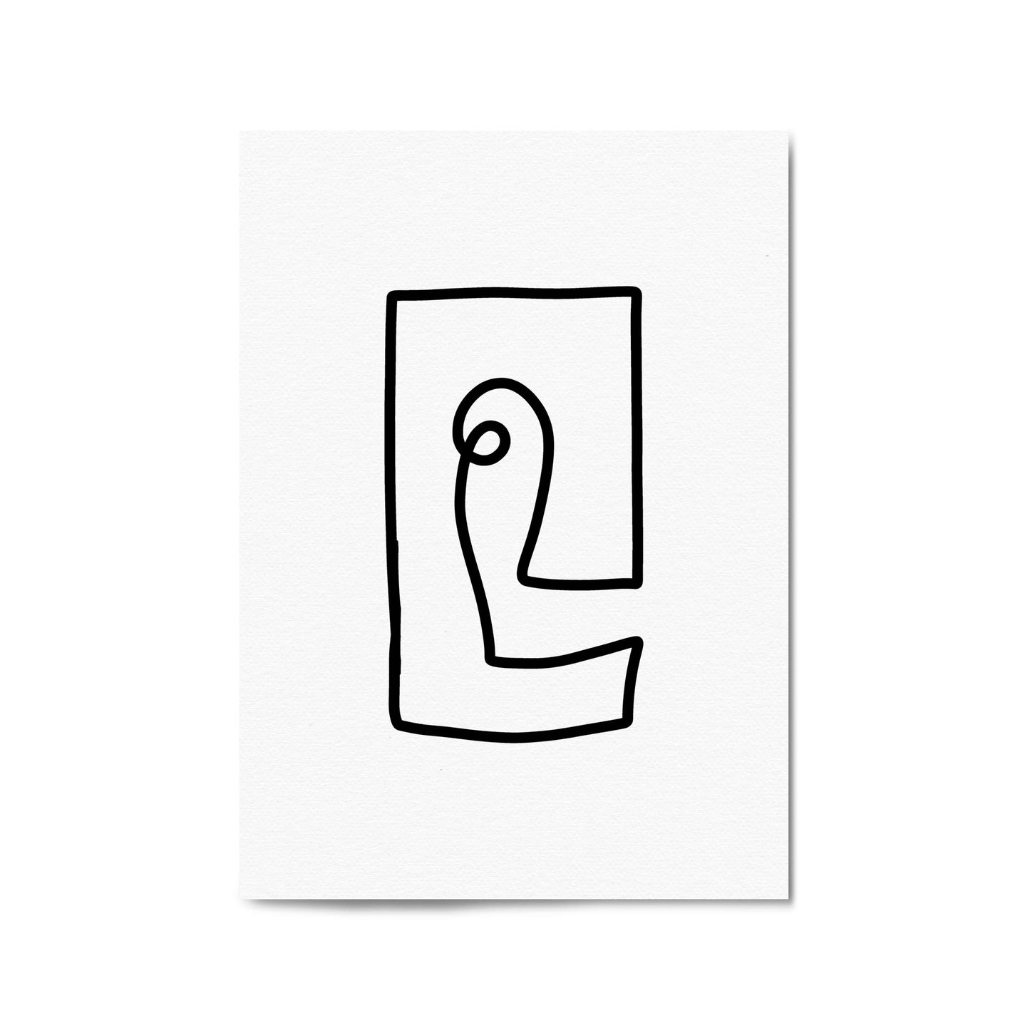 Squared Abstract Face Minimal Drawing Wall Art - The Affordable Art Company