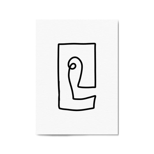 Squared Abstract Face Minimal Drawing Wall Art - The Affordable Art Company