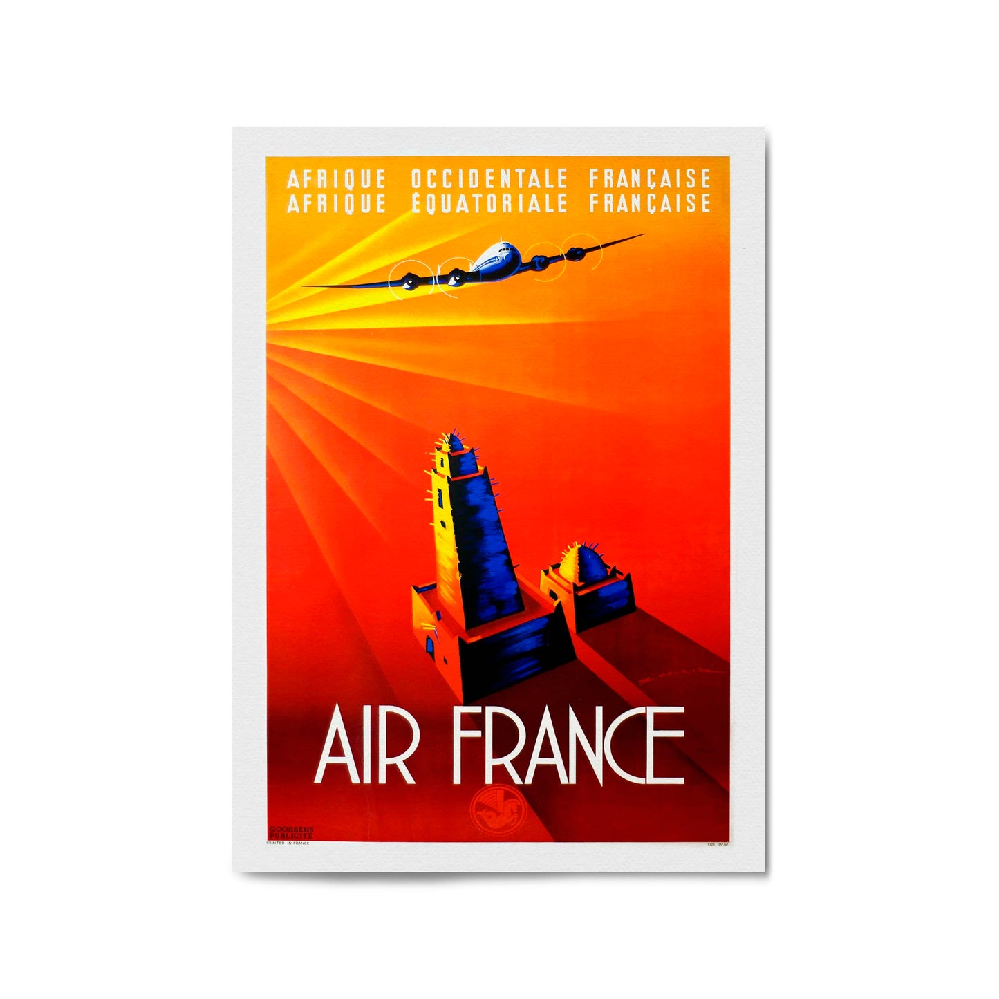 Air France Vintage Travel Advert Airline Wall Art - The Affordable Art Company