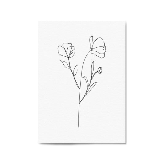 Minimal Floral Drawing Flower Abstract Wall Art #38 - The Affordable Art Company