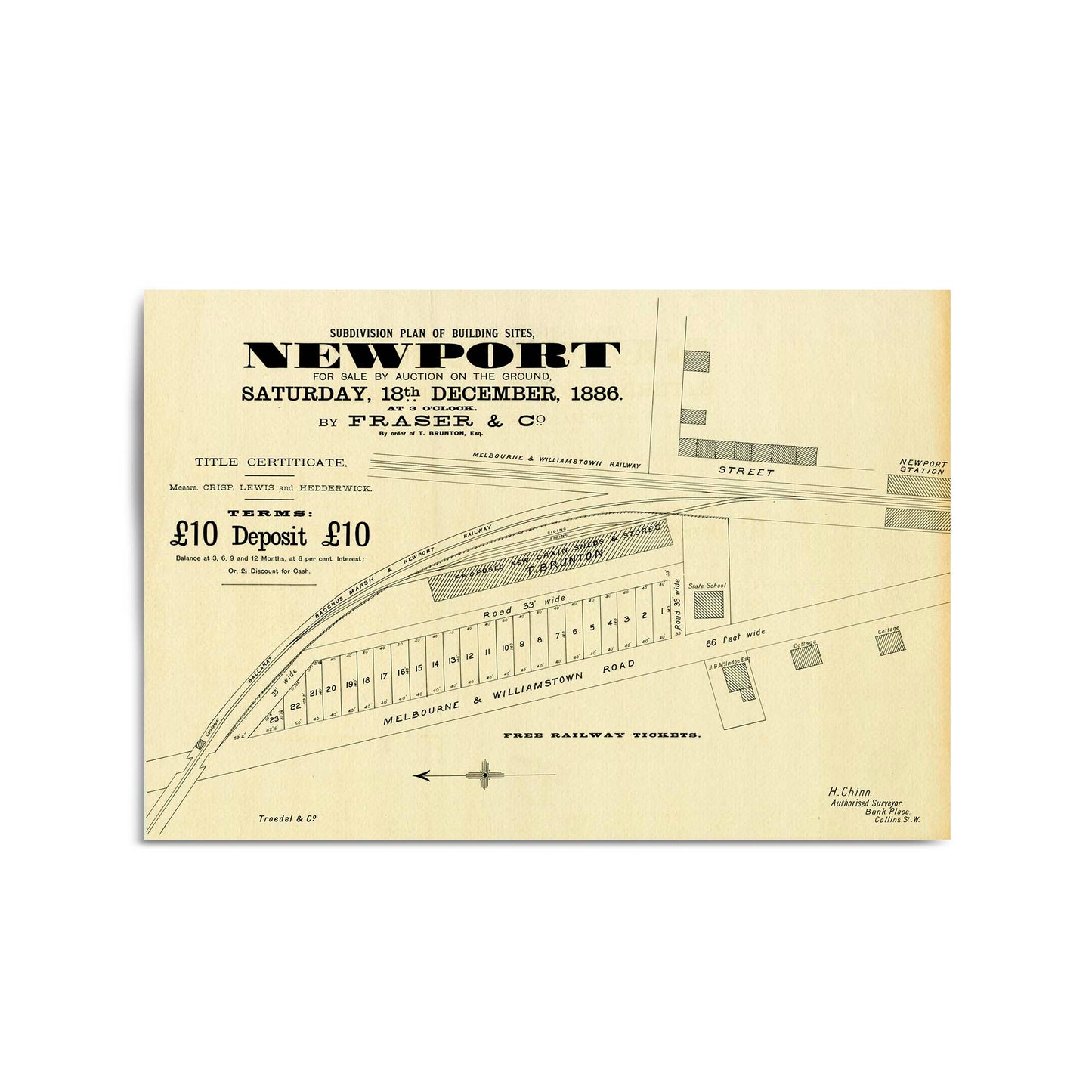 Newport, Melbourne Vintage Real Estate Advert Art - The Affordable Art Company