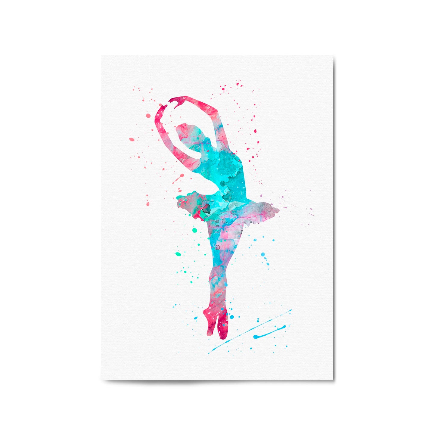 Blue & Pink Ballerina Girls Bedroom Ballet Wall Art - The Affordable Art Company