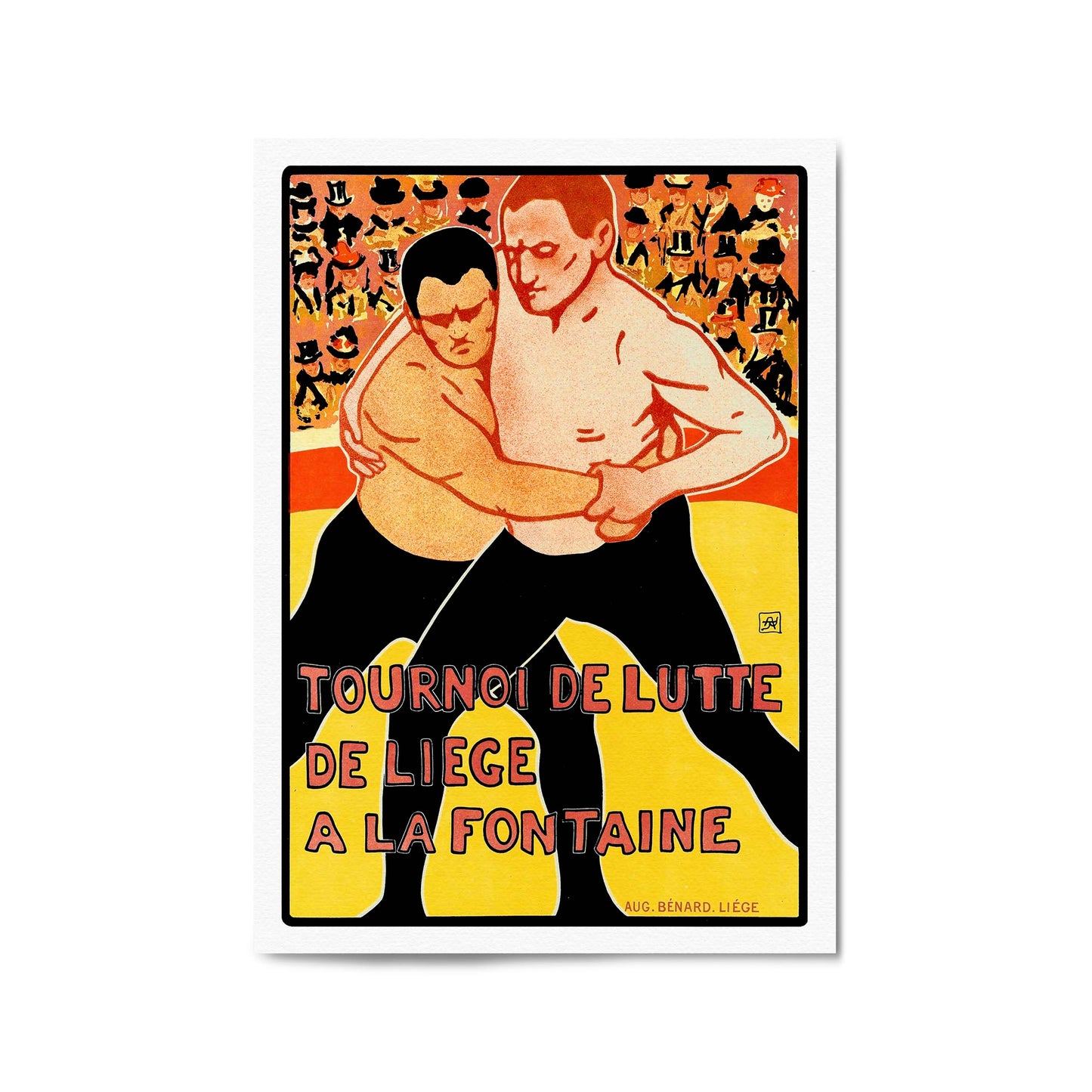 Wrestling Tournament Vintage Sports Advert Wall Art - The Affordable Art Company
