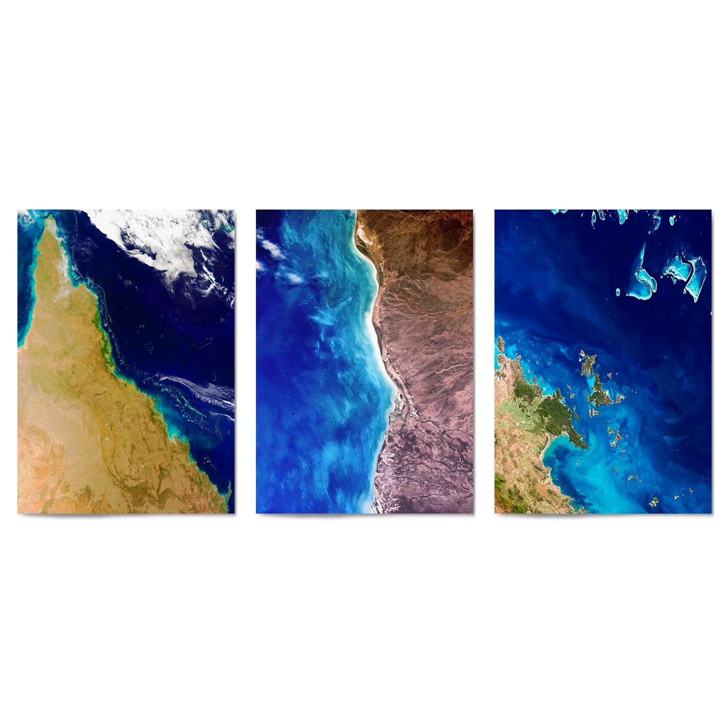 Set of Australian Satellite Photographs Wall Art - The Affordable Art Company
