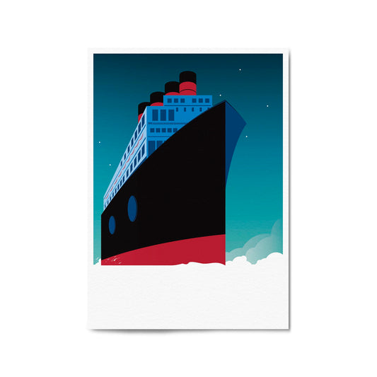 Retro Titanic Illustration Ship Wall Art - The Affordable Art Company