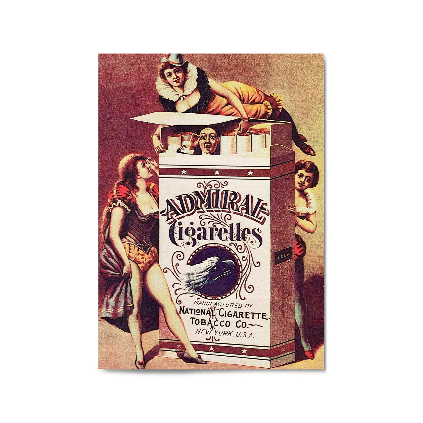 Admiral Cigarette Vintage Man Cave Advert Wall Art - The Affordable Art Company
