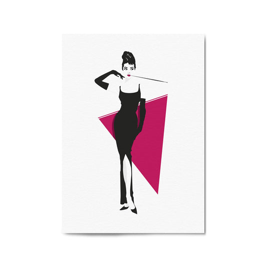 Audrey Hepburn Fashion Minimal Bedroom Wall Art #2 - The Affordable Art Company