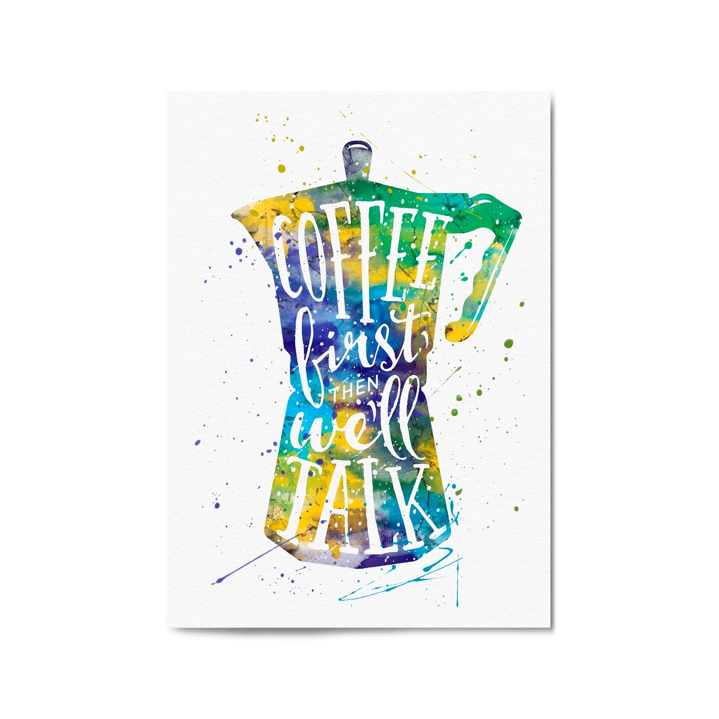 "Coffee First" Cafe Kitchen Quote Artwork Wall Art - The Affordable Art Company