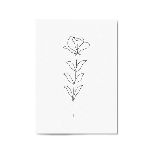 Minimal Floral Drawing Flower Abstract Wall Art #39 - The Affordable Art Company