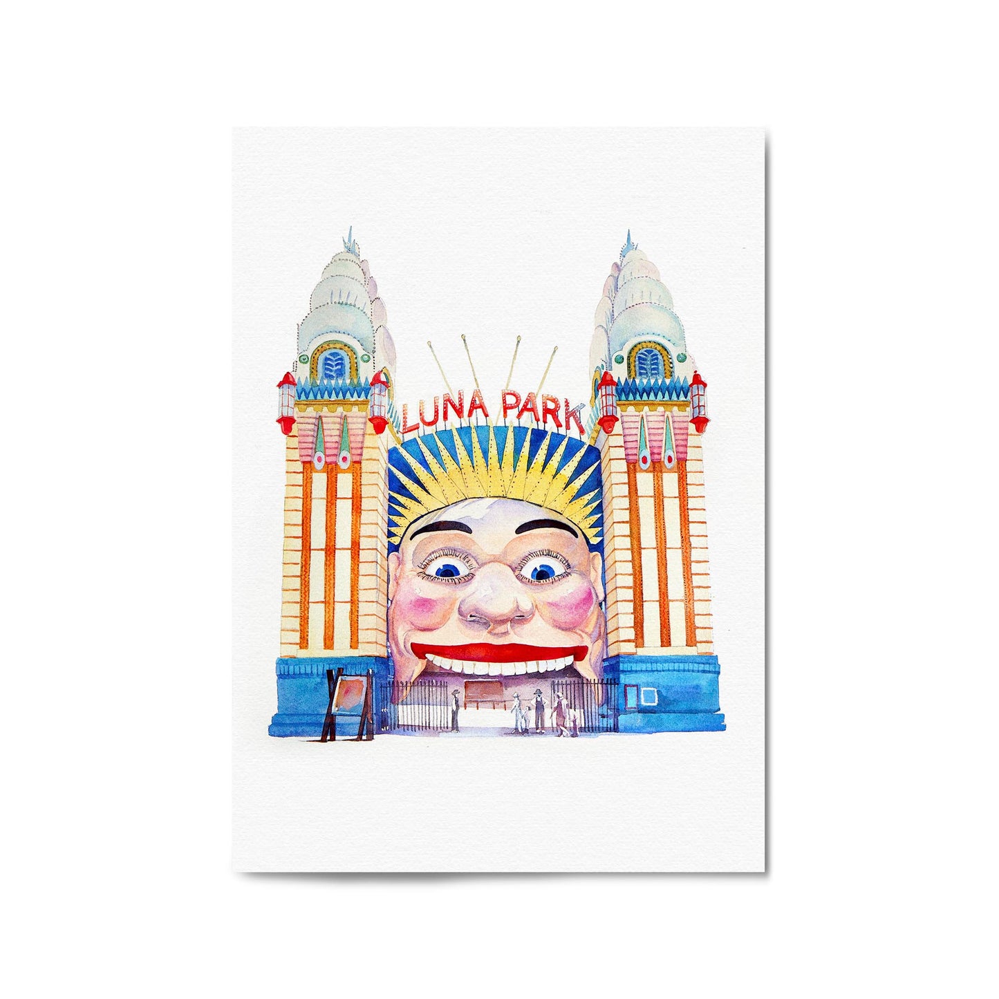 Luna Park, Sydney Painting Landmark Wall Art - The Affordable Art Company