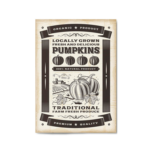Vintage Pumpkin Farmhouse Cafe Kitchen Wall Art - The Affordable Art Company